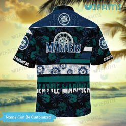 Custom Mariners Hawaiian Shirt Hibiscus Palm Leaf Seattle Mariners Present Back