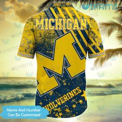 Custom Michigan Hawaiian Shirt Grunge Pattern Michigan Wolverines Gift