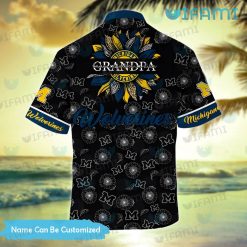 Custom Michigan Hawaiian Shirt Sunflower USA Flag Wolverines Gift