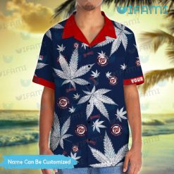 Custom Nationals Hawaiian Shirt Cannabis Leaf Washington Nationals Present