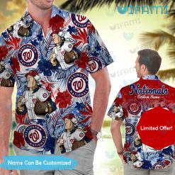 Custom Nationals Hawaiian Shirt Mascot Palm Leaf Washington Nationals Gift