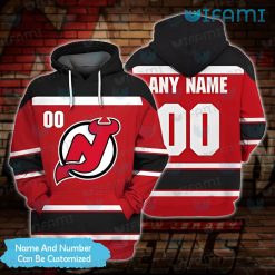 Custom New Jersey Devils Hoodie 3D Red Logo Jersey Devils Gift