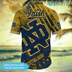 Custom Notre Dame Hawaiian Shirt Grunge Pattern Notre Dame Gift