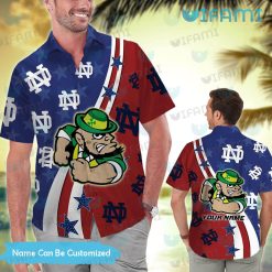 Custom Notre Dame Hawaiian Shirt Mascot Logo Notre Dame Present Men