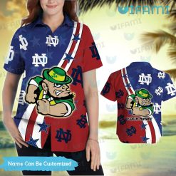 Custom Notre Dame Hawaiian Shirt Mascot Logo Notre Dame Present Women