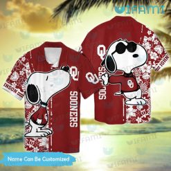 Custom OU Hawaiian Shirt Snoopy Kiss Logo Oklahoma Sooners Gift