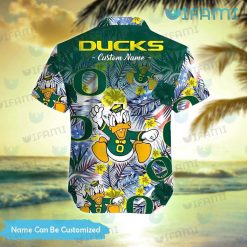Custom Oregon Ducks Hawaiian Shirt Mascot Tropical Flower Oregon Ducks Gift