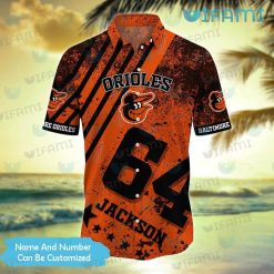 Custom Orioles Hawaiian Shirt Grunge Pattern Baltimore Orioles Present