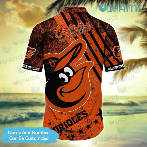 Custom Orioles Hawaiian Shirt Grunge Pattern Baltimore Orioles Gift