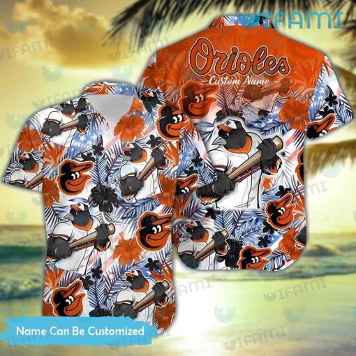 Custom Orioles Hawaiian Shirt Mascot Tropical Summer Baltimore Orioles Gift