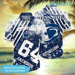 Custom Penn State Hawaiian Shirt Grunge Pattern Penn State Gift