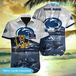 Custom Penn State Hawaiian Shirt Mascot Dolphin Beach Penn State Gift