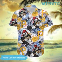 Custom Pittsburgh Pirates Hawaiian Shirt Mascot Palm Leaf Pirates Present