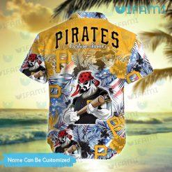 Custom Pittsburgh Pirates Hawaiian Shirt Mascot Palm Leaf Pirates Present Front