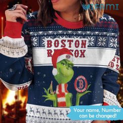 Custom Red Sox Sweater Grinch Tribal Pattern Boston Red Sox Present