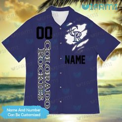 Custom Rockies Hawaiian Shirt Baseball Helmet Ripped Logo Colorado Rockies Present