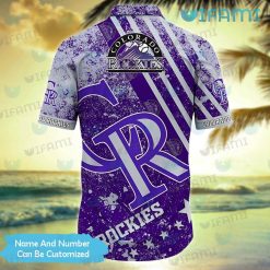 Custom Rockies Hawaiian Shirt Grunge Pattern Colorado Rockies Present Back