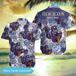 Custom Rockies Hawaiian Shirt Mascot Palm Leaf Colorado Rockies Gift