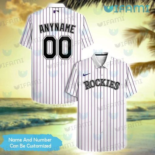 Custom Rockies Hawaiian Shirt Stripe Pattern Colorado Rockies Gift