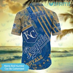 Custom Royals Hawaiian Shirt Grunge Pattern Kansas City Royals Present Back