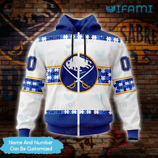 Custom Sabres Hoodie 3D Autism Awareness Ribbon Buffalo Sabres Gift