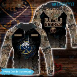 Custom Sabres Hoodie 3D Hunting Camo Ripped Logo Buffalo Sabres Gift