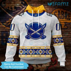 Custom Sabres Hoodie 3D Native American Pattern Buffalo Sabres Present Front