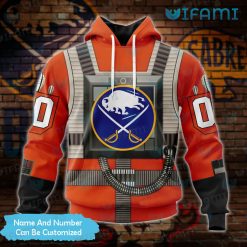 Custom Sabres Hoodie 3D Rebel Pilot Design Buffalo Sabres Present Front