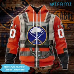 Custom Sabres Hoodie 3D Rebel Pilot Design Buffalo Sabres Zipper