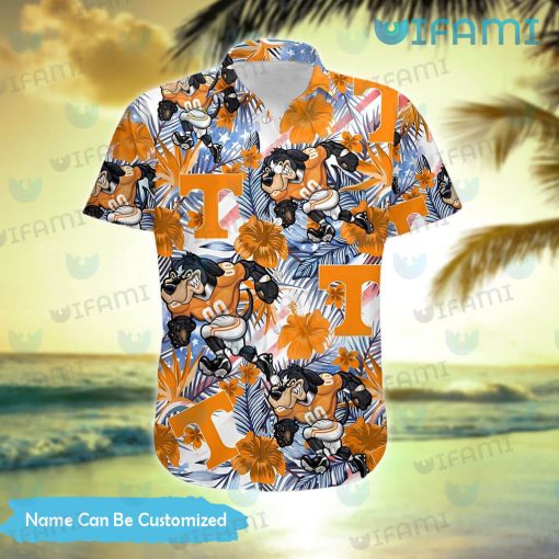 Custom Tennessee Vols Hawaiian Shirt Mascot Tropical Flower Tennessee Vols Gift