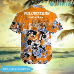 Custom Tennessee Vols Hawaiian Shirt Mascot Tropical Flower Tennessee Vols Present Back