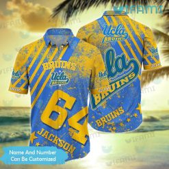 Custom UCLA Hawaiian Shirt Grunge Pattern UCLA Bruins Gift