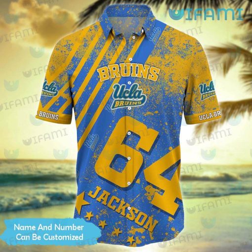 Custom UCLA Hawaiian Shirt Grunge Pattern UCLA Bruins Gift