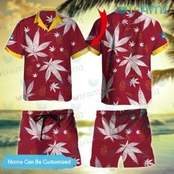 Custom USC Hawaiian Shirt Cannabis Leaf USC Trojans Gift