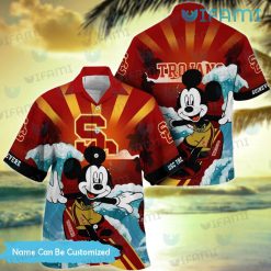 Custom USC Hawaiian Shirt Mickey Surfing Beach USC Trojans Gift