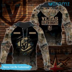 Custom Vegas Knights Hoodie 3D Hunting Camo Ripped Logo VGK Gift