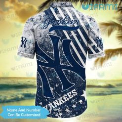 Custom Yankees Hawaiian Shirt Grunge Pattern New York Yankees Present Back