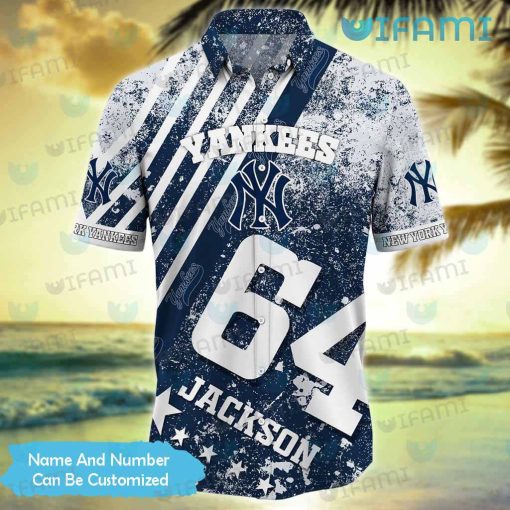 Custom Yankees Hawaiian Shirt Grunge Pattern New York Yankees Gift