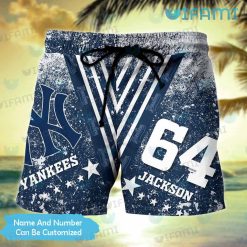 Custom Yankees Hawaiian Shirt Grunge Pattern New York Yankees Short