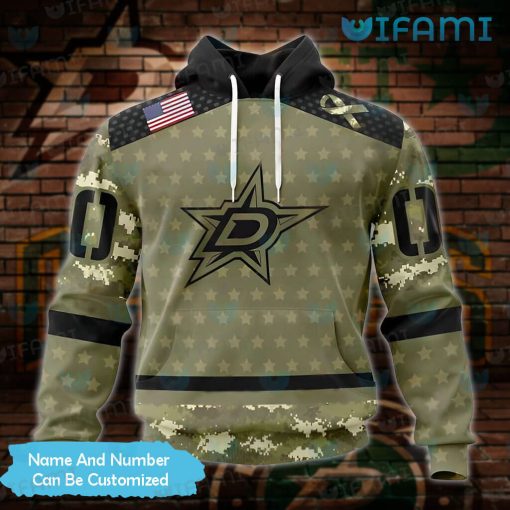 Dallas Stars Hoodie 3D Camouflage Ribbon Custom Dallas Stars Gift