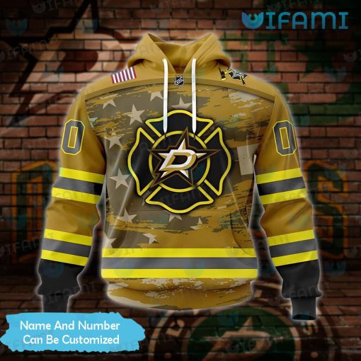 Dallas Stars Hoodie 3D Firefighter Design Custom Dallas Stars Gift