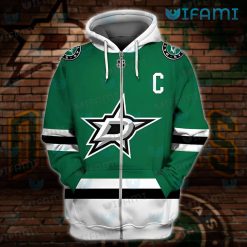 Dallas Stars Hoodie 3D Jamie Benn 14 Dallas Stars Zipper