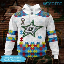 Dallas Stars Hoodie 3D Puzzle Pieces For Autism Custom Dallas Stars Gift