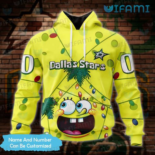 Dallas Stars Hoodie 3D SpongeBob Lights Custom Dallas Stars Gift