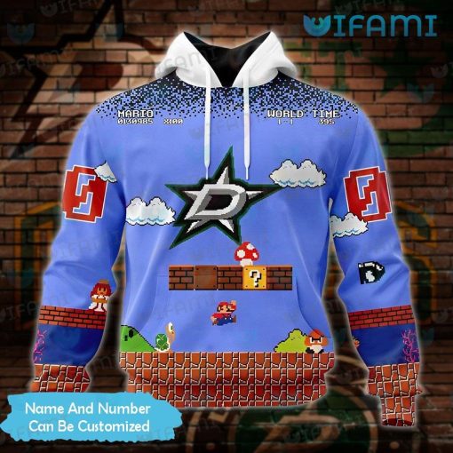 Dallas Stars Hoodie 3D Super Mario Game Personalized Dallas Stars Gift