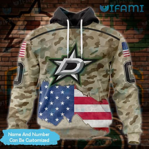 Dallas Stars Hoodie 3D USA Flag Camo Custom Dallas Stars Gift