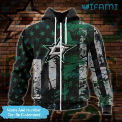 Dallas Stars Hoodie 3D USA Flag Grunge Pattern Custom Dallas Stars Zipper