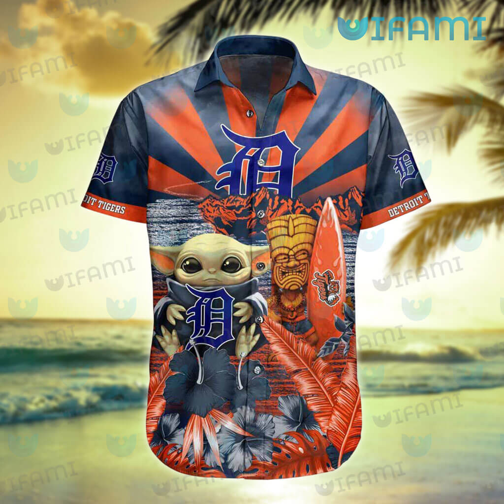 Detroit Tigers Baby Yoda Lover Tropical Style Hawaiian Shirt And