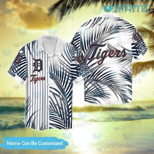 Detroit Tigers Hawaiian Shirt Big Palm Leaf Custom Detroit Tigers Gift