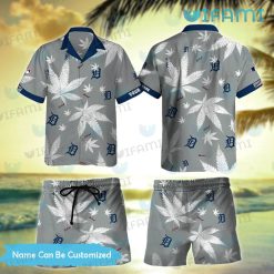 Detroit Tigers Hawaiian Shirt Cannabis Leaf Personlized Detroit Tigers Gift